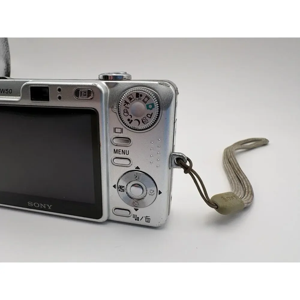 Sony Cyber-shot DSC W50 6.0MP Silver Digital Camera Bundle For Parts Not Working